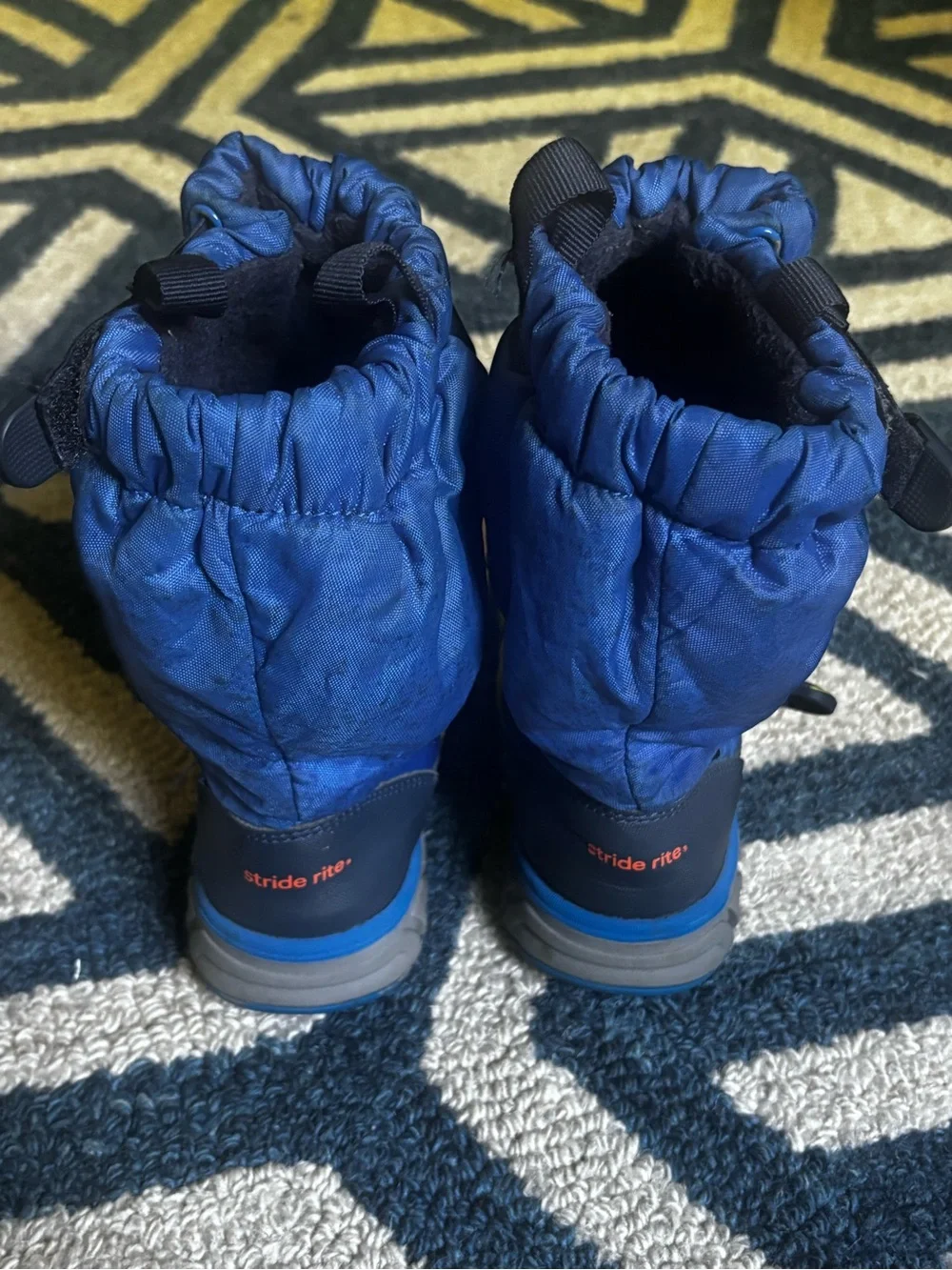 Stride Rite Kids Navy and Yellow Winter Snow Boots